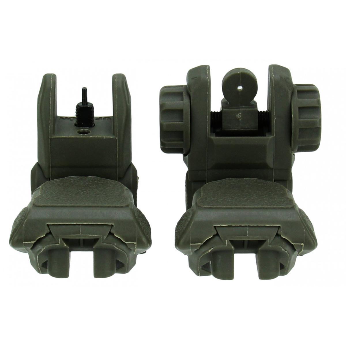 TacFire AR-15 45 Same Plane/Low Profile Pop Up Sights OD Green - Precision Shot Firearms