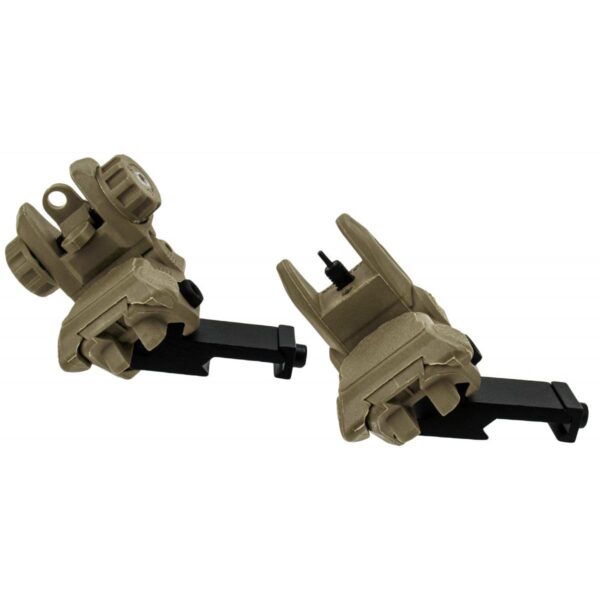 TacFire AR-15 45 Degree/Low Profile Pop Up Sights Tan - Precision Shot Firearms