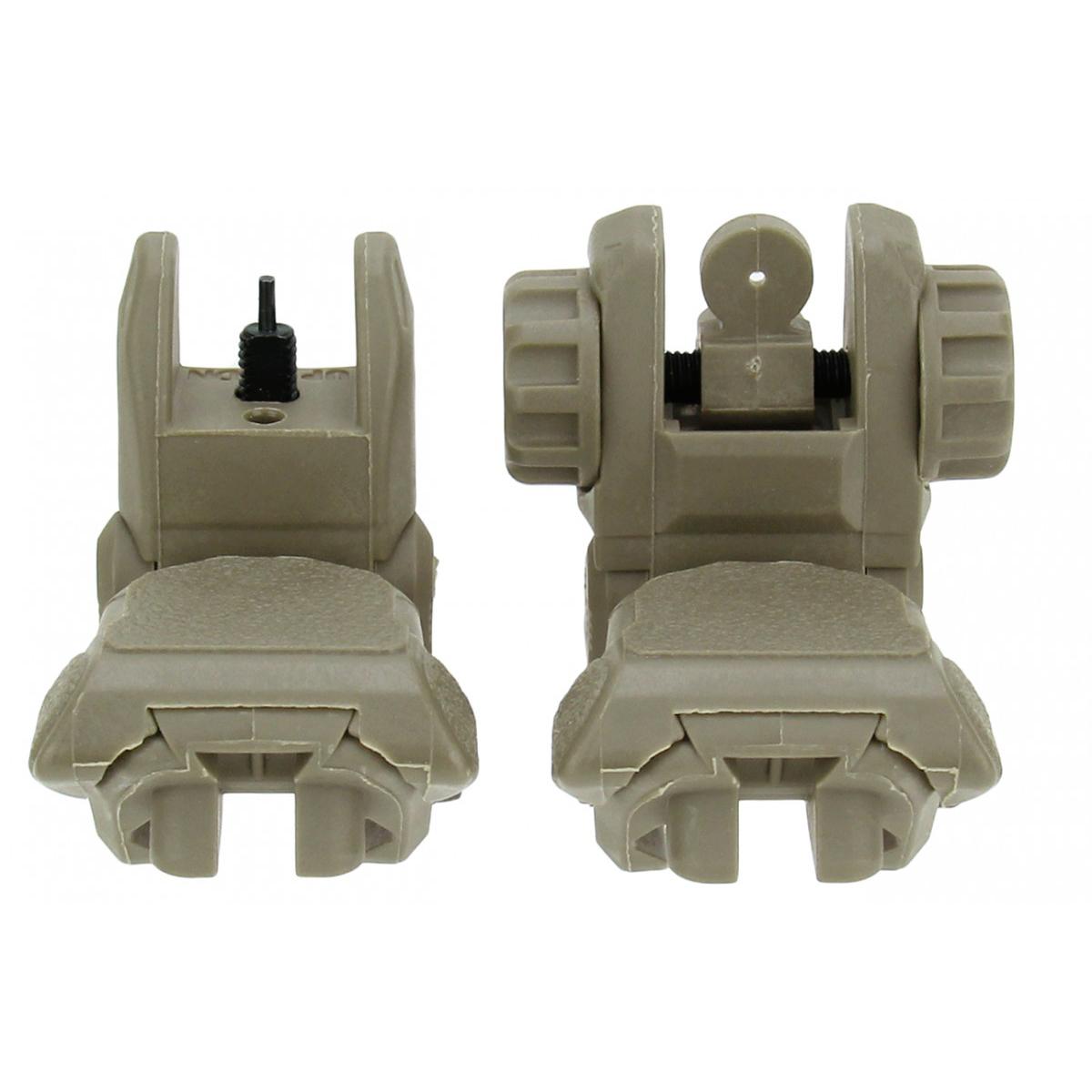 TacFire AR-15 45 Same Plane/Low Profile Pop Up Sights Tan - Precision Shot Firearms
