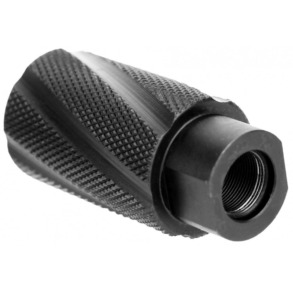 TacFire Knurled Linear Compensator Sound & Concussion Forwarder .223/5.56 1/2x28 Black - Precision Shot Firearms