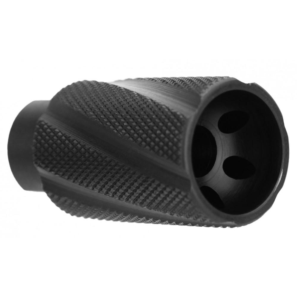 TacFire Knurled Linear Compensator Sound & Concussion Forwarder .223/5.56 1/2x28 Black - Precision Shot Firearms