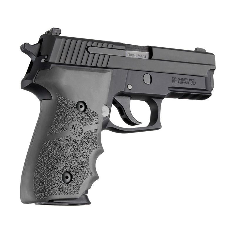 Hogue Overmolded Rubber Grip Handgun Grips for Sig Sauer P228/P229 Slate Grey with Finger Grooves - Precision Shot Firearms