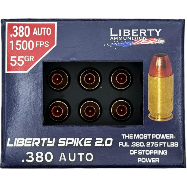 Liberty SPIKE 2.0 Handgun Ammunition .380 Auto 55gr 1500 fps 20/ct - Precision Shot Firearms