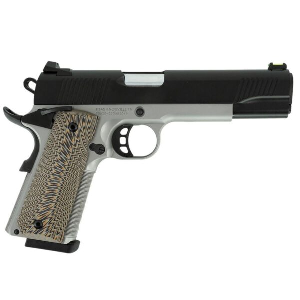 Tisas 1911 D10 10MM 8Rd Magazine 5'' Barrel Stainless Steel Frame Fiber Optic Sight - Precision Shot Firearms