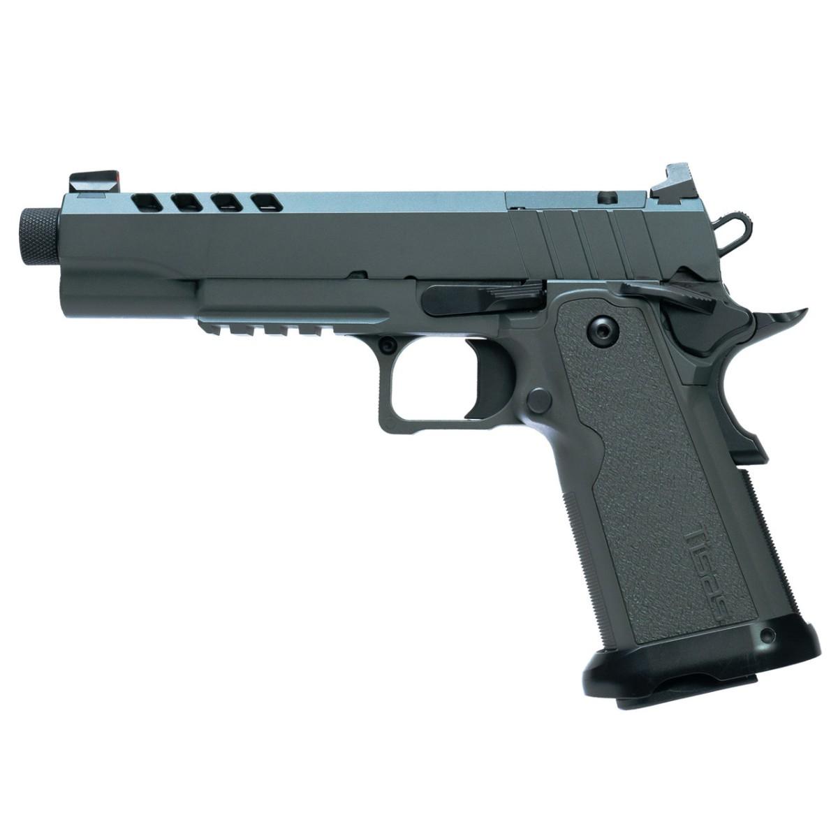 Tisas 1911 B9R Night Stalker Double Stack 9MM 17Rd Magazine (2) 5.35'' Barrel Grey Cerakote - Precision Shot Firearms