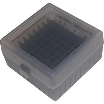 MTM Flip-Top Ammo Box 100 Rounds 223/204 Ruger/6x47 Clear Smoke - Precision Shot Firearms