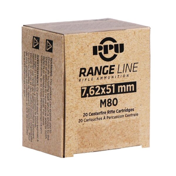 PPU RangeLine Rifle Ammunition 7.62X51 NATO 145gr FMJ 20/rd - Precision Shot Firearms