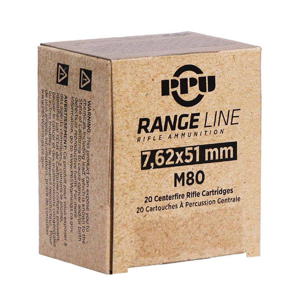 PPU RangeLine Rifle Ammunition 7.62X51 NATO 145gr FMJ 20/rd - Precision Shot Firearms