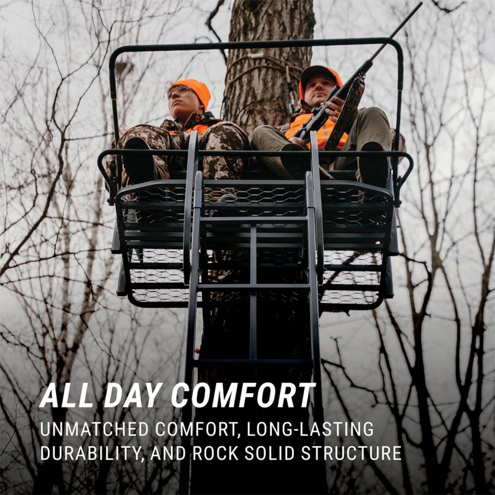 River's Edge Lockdown 2-Man Ladder Tree Stand 21ft Wide - Precision Shot Firearms