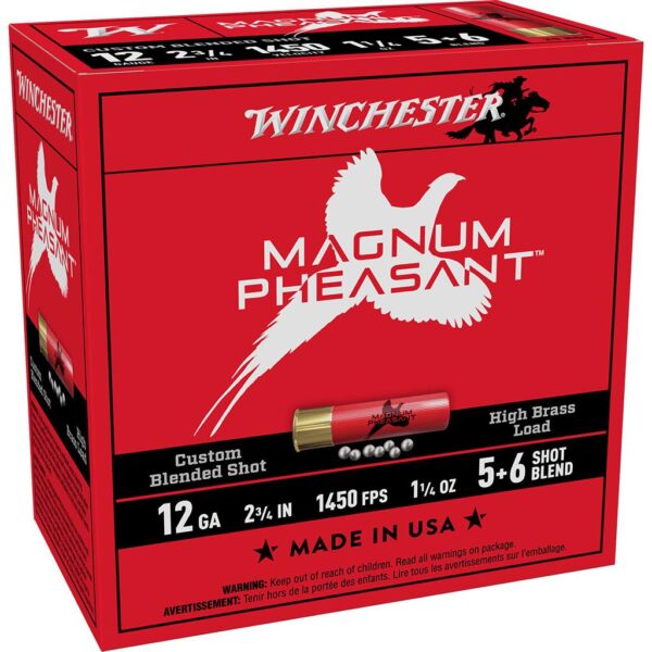 Winchester Magnum Pheasant Shotshells 12ga 2-3/4" 1-3/8oz 1450 fps #5&6 25/ct - Precision Shot Firearms