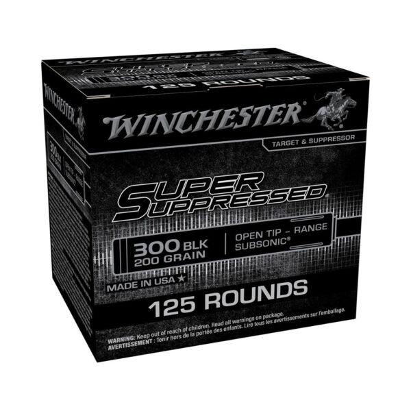 Winchester Super Suppressed Subsonic Ammunition .300 Blk 200gr OTM 1060 fps 125/ct - Precision Shot Firearms