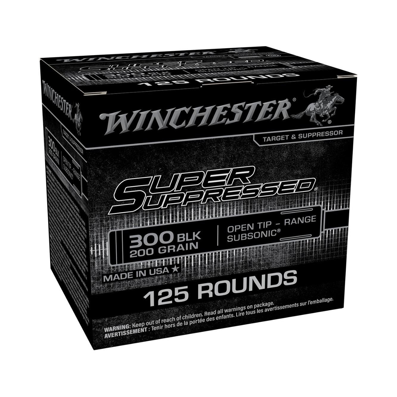 Winchester Super Suppressed Subsonic Ammunition .300 Blk 200gr OTM 1060 fps 125/ct - Precision Shot Firearms
