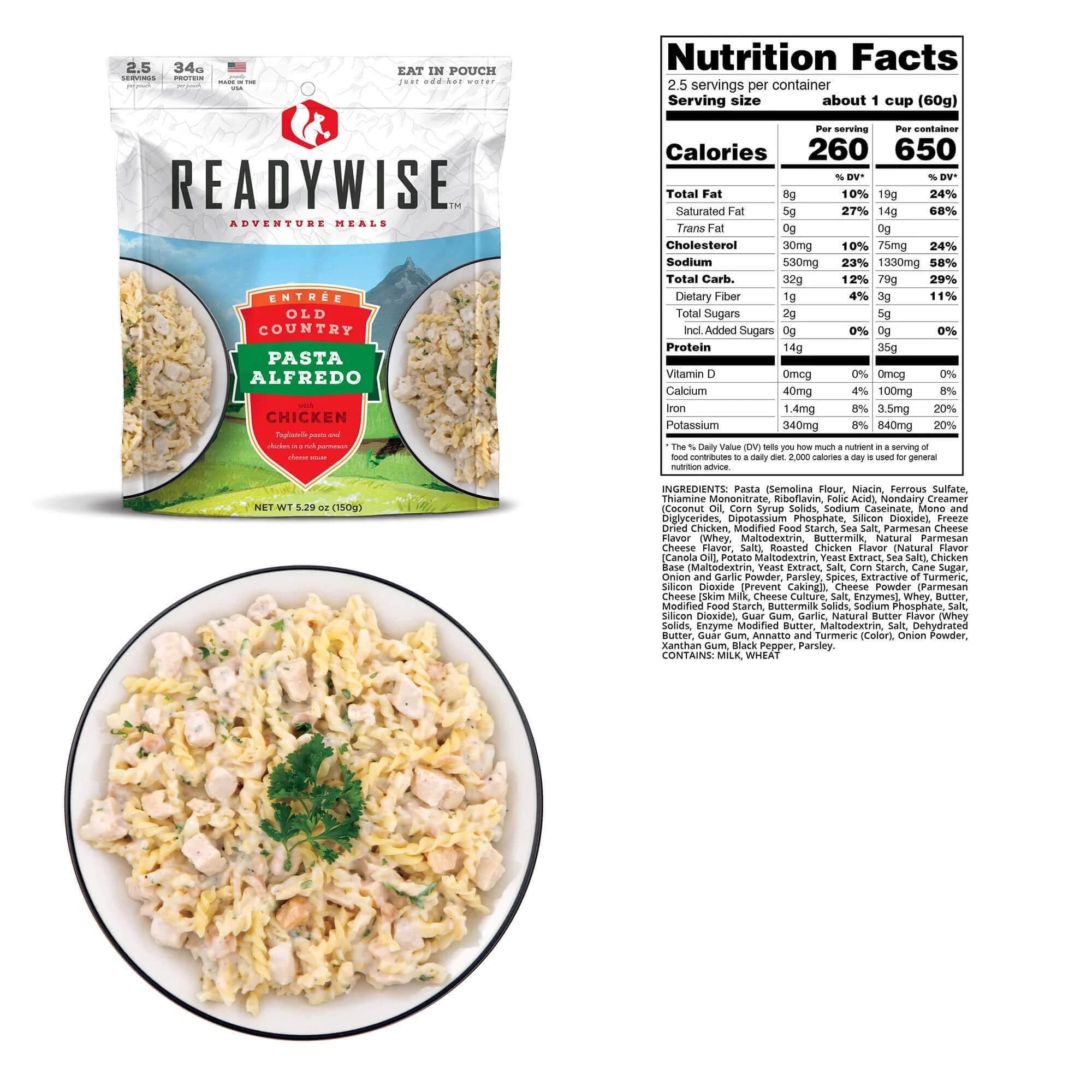 Readywise Old Country Pasta Alfredo with Chicken - 5.29 oz - Precision Shot Firearms