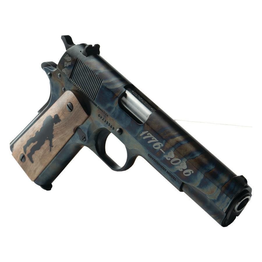 Colt 250 Years of Freedom 1911 Gov't Model Handgun .45 ACP 7rd Magazine 5" Barrel Case Hardened Limited 1/50 - Precision Shot Firearms