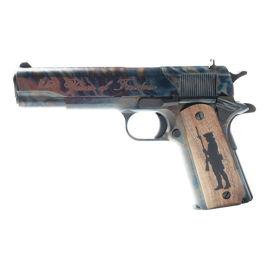 Colt 250 Years of Freedom 1911 Gov't Model Handgun .45 ACP 7rd Magazine 5" Barrel Case Hardened Limited 1/50 - Precision Shot Firearms