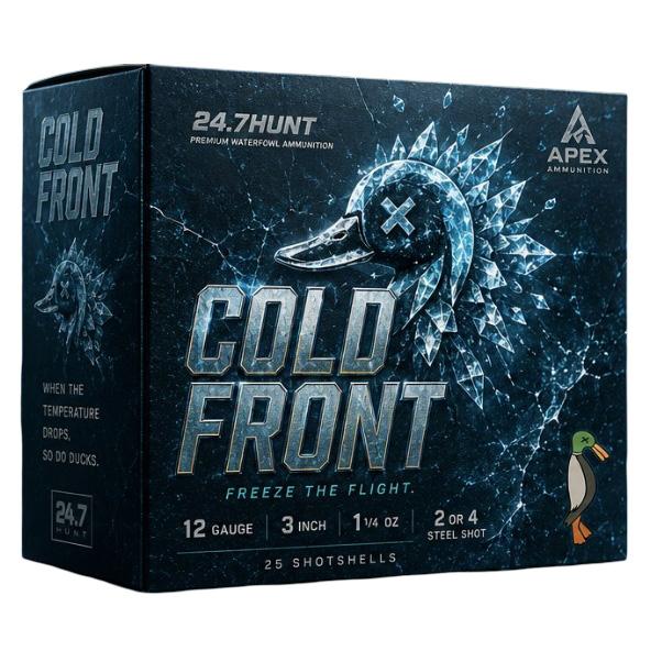 Apex Ammunition Cold Front Steel Shotshell Ammunition 12ga 3'' 1-1/4oz #2 & #4 25/ct - Precision Shot Firearms