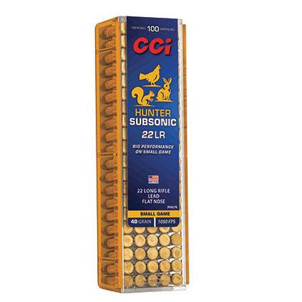 CCI Hunter Series Subsonic Rimfire Ammunition .22 LR 40gr LFN 1070fps 100/ct - Precision Shot Firearms