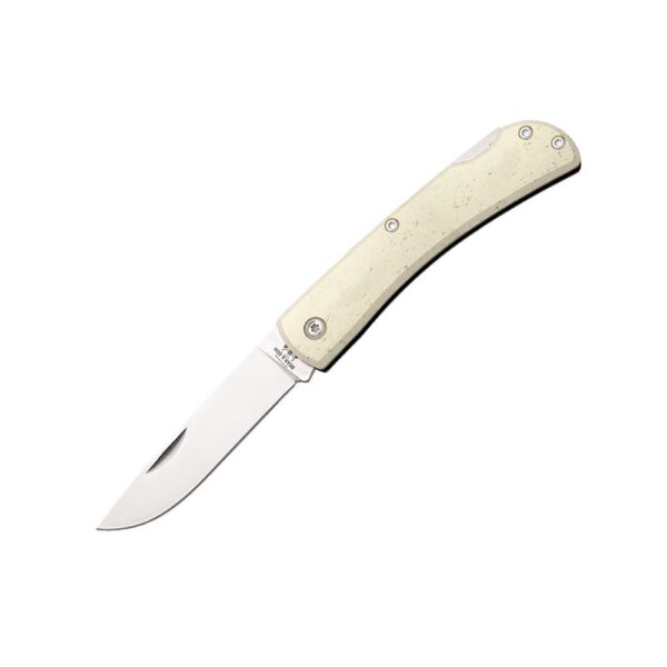 Bear & Son Locking Farmhand Folding Knife 2-3/4" Drop Point Blade White Smooth Bone - Precision Shot Firearms