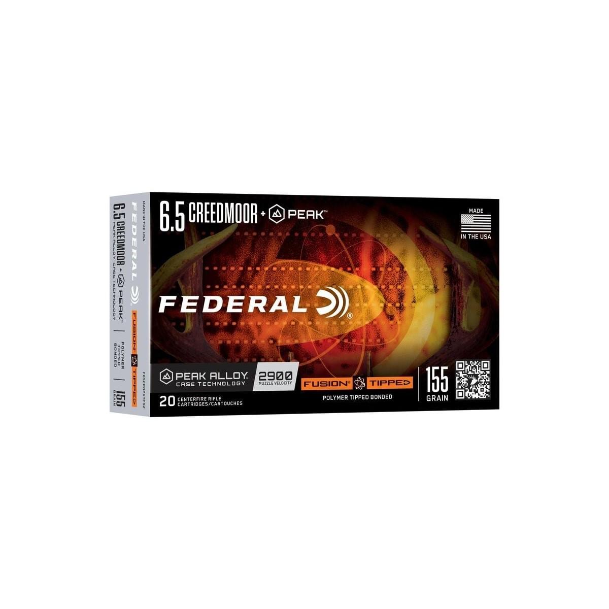 Federal Fusion Rifle Ammunition 6.5 Creedmoor +Peak 155gr PT 2900 fps 20/ct - Precision Shot Firearms