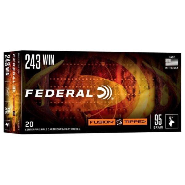 Federal Fusion Tipped Rifle Ammunition .243 Win 95gr PT 3050 fps 20/ct - Precision Shot Firearms