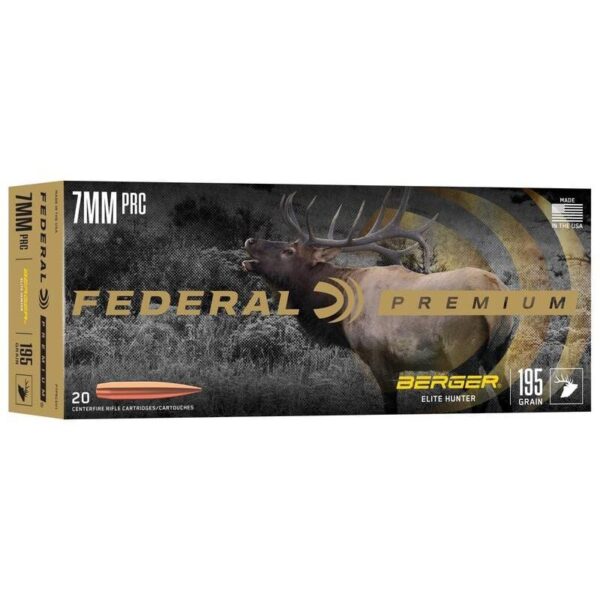 Federal Berger Elite Hunter Rifle Ammunition 7mm PRC 195gr HPBT 2760 fps 20/ct - Precision Shot Firearms