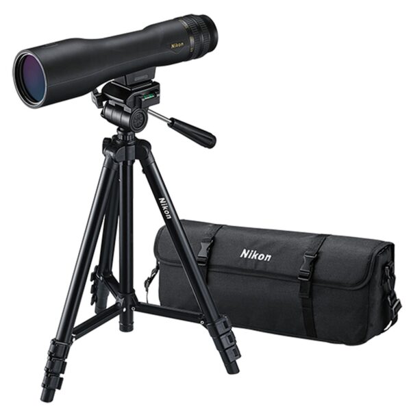 Nikon ProStaff 3 Fieldscope Outfit w/Compact Tripod Zoom Eyepiece Carry Case - 16-48x60mm Straight Black - Precision Shot Firearms