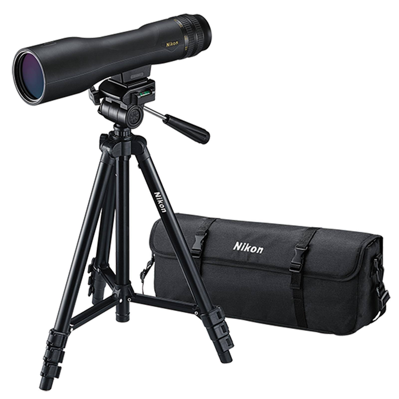 Nikon ProStaff 3 Fieldscope Outfit w/Compact Tripod Zoom Eyepiece Carry Case - 16-48x60mm Straight Black - Precision Shot Firearms
