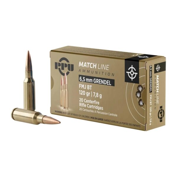 PPU Ammunition Match Rifle Ammunition 6.5 Grendel 120gr FMJBT 20/Rd - Precision Shot Firearms