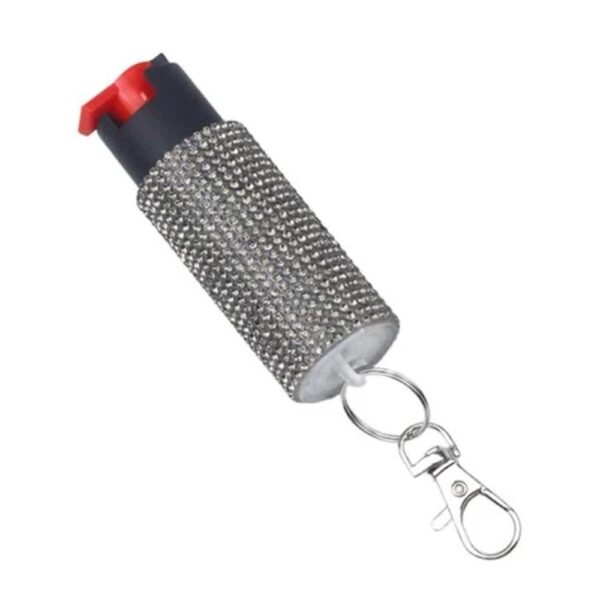 Personal Security Products Studded Key Ring Pepper Spray 1/2 oz Silver - Precision Shot Firearms