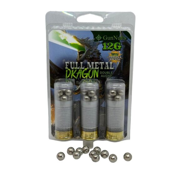 GunNutts Full Metal Dragon 00 With Dragon's Breath Shotshell Ammunition 12ga 2-3/4'' 00 Buck 6 plt 3/ct - Precision Shot Firearms