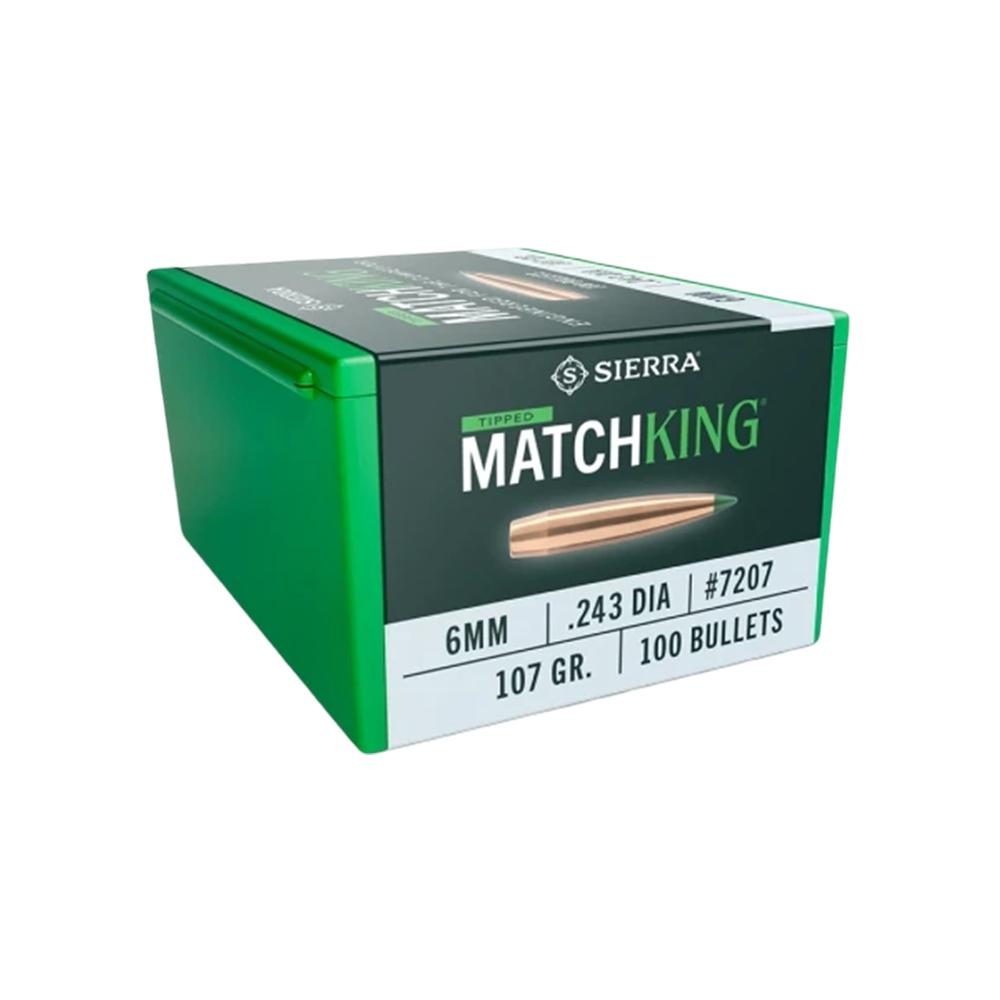Sierra Tipped MatchKing Rifle Bullets 6mm 107 gr TMK 100/ct - Precision Shot Firearms
