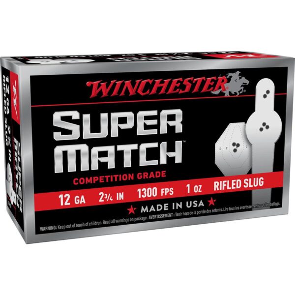 Winchester Super Match Shotshells 12ga 2-3/4" 1oz 1300fps Slug 10/ct - Precision Shot Firearms