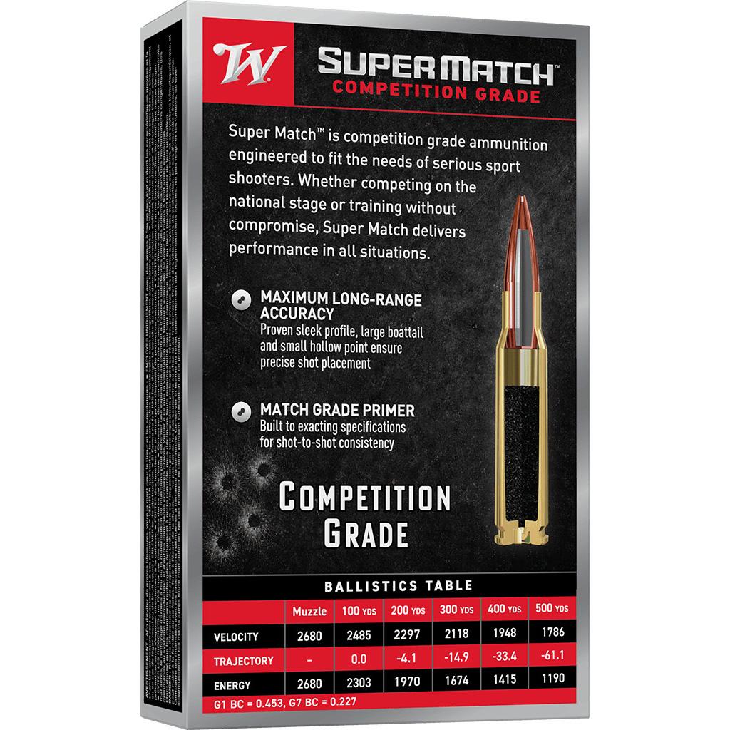 Winchester Super Match Rifle Ammunition 308 Win 168gr OTM 2680fps 20/ct - Precision Shot Firearms