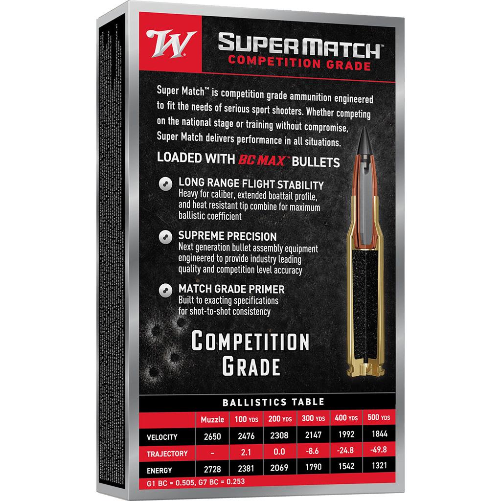 Winchester Super Match BC MAX Rifle Ammunition .308 Win 175gr PT 2650fps 20/ct - Precision Shot Firearms