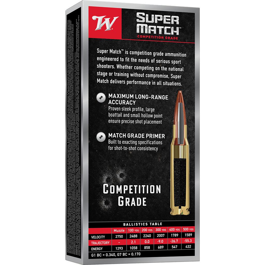 Winchester Super Match Rifle Ammunition 5.56mm NATO 77gr BTHP 2750fps 20/ct - Precision Shot Firearms