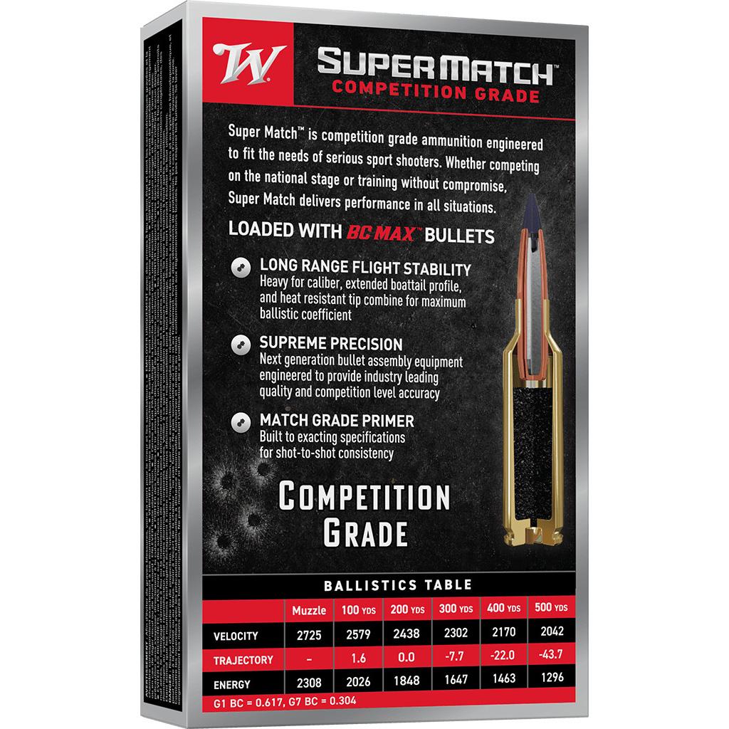 Winchester Super Match BC Max Rifle Ammunition 6.5 Creedmoor 140gr PT 2725fps 20/ct - Precision Shot Firearms