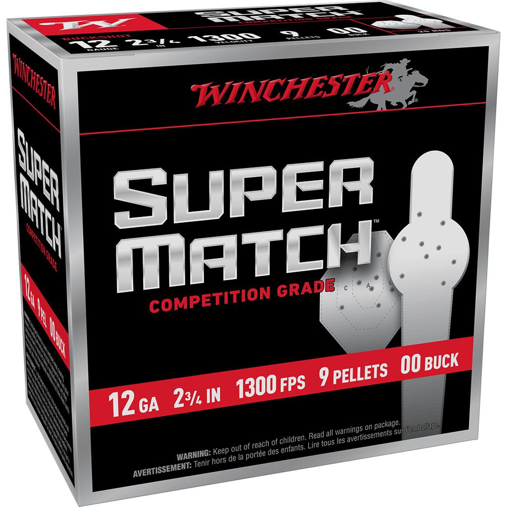 Winchester Super Match Shotshells 12ga 2-3/4" 9Plts 1300 fps #00 25ct - Precision Shot Firearms