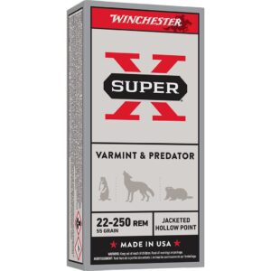 Winchester Super-X Varmint & Predator Rifle Ammunition 22-250 Rem 55gr JHP 3680 fps 20/ct - Precision Shot Firearms