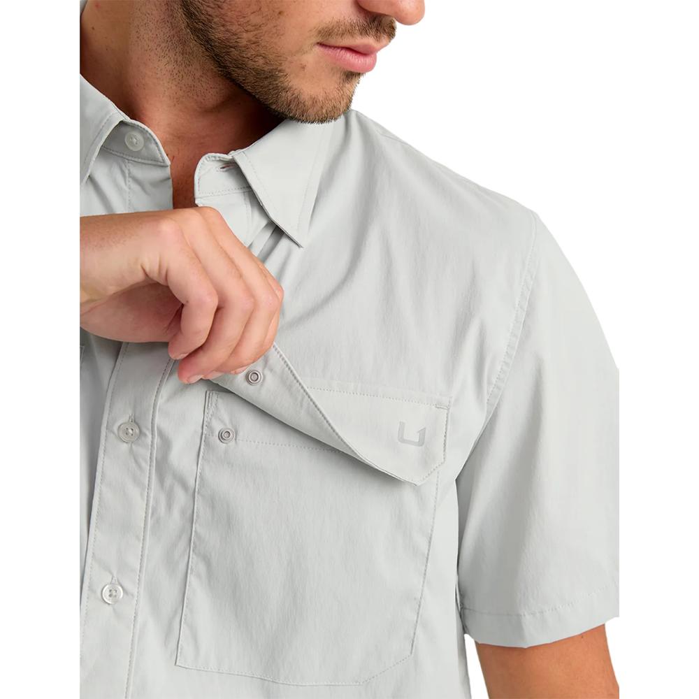 Huk Icon Short Sleeve Button Down Shirt Seagull L - Precision Shot Firearms