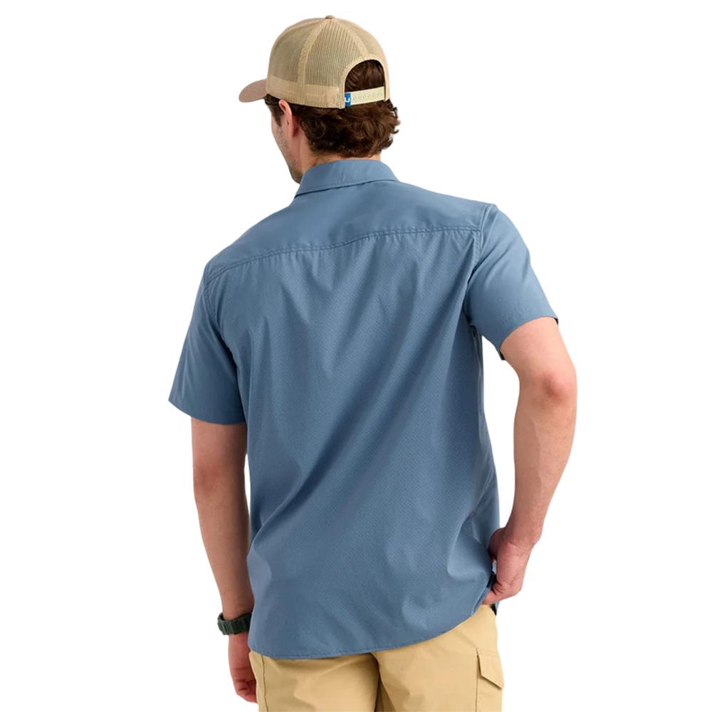 Huk Icon Short Sleeve Button Down Shirt Stormy Blue M - Precision Shot Firearms