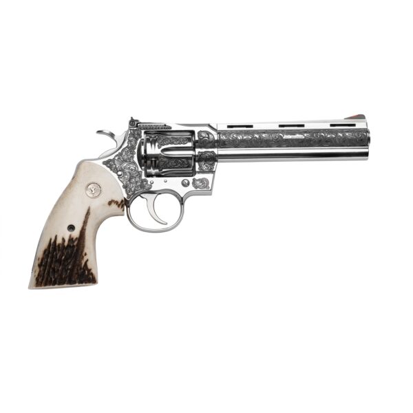 Colt Python Handgun .357 Mag 6rd Capacity 6" Barrel Stainless Engraved Finish Stag Grips - Precision Shot Firearms