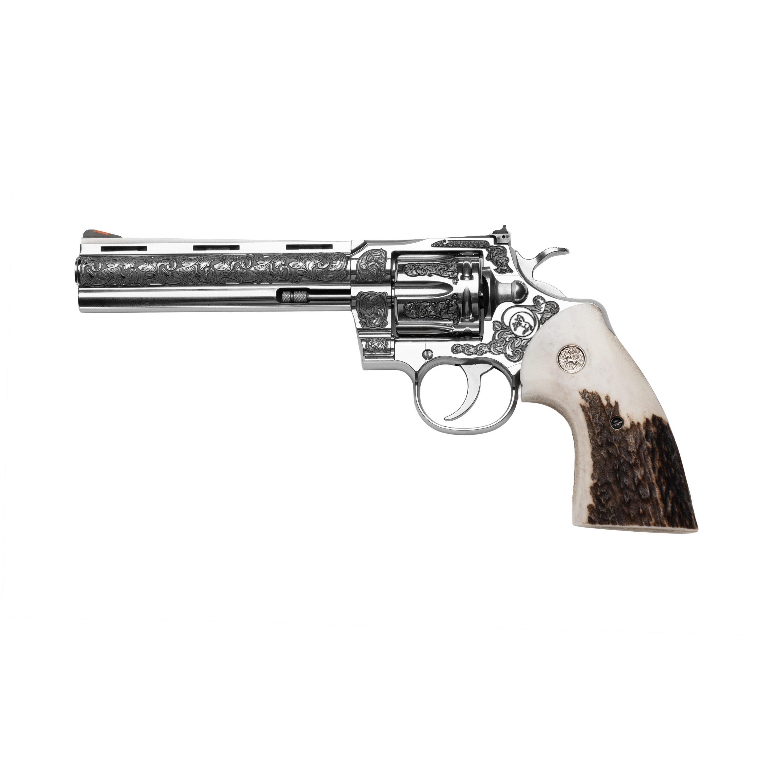 Colt Python Handgun .357 Mag 6rd Capacity 6" Barrel Stainless Engraved Finish Stag Grips - Precision Shot Firearms