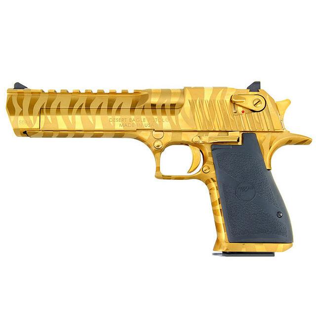 Desert Eagle Mark XIX Gold W/Tiger Stripes Handgun .357 Magnum 9rd Magazines(2) 6" Barrel Titanium Gold Finish- Blemished - Precision Shot Firearms