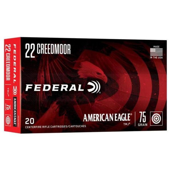 Federal American Eagle Rifle Ammunition 22 Creedmoor 75gr TMJ 3300 fps 20/ct - Precision Shot Firearms