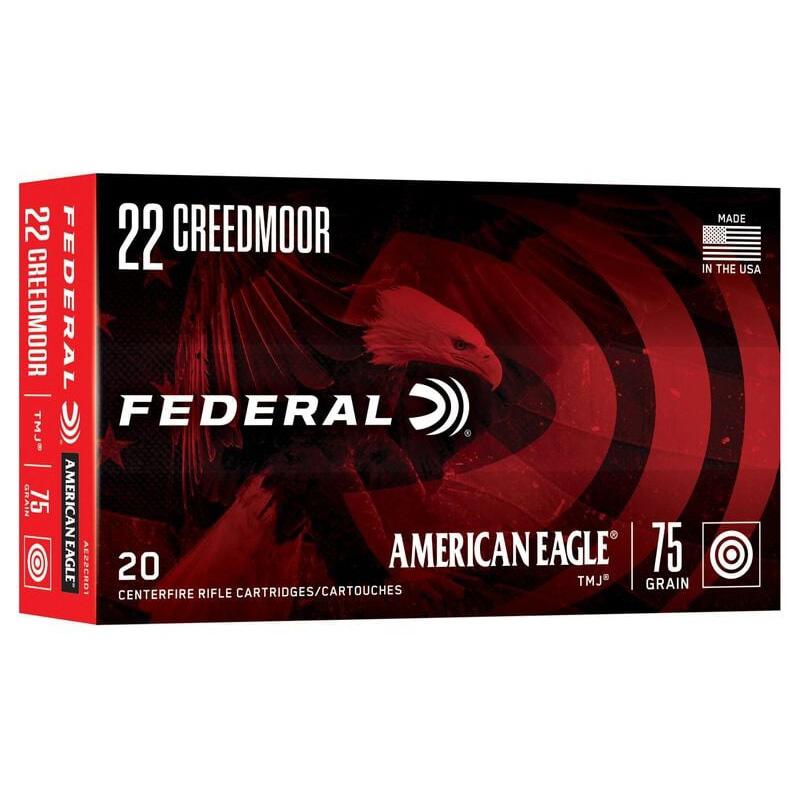 Federal American Eagle Rifle Ammunition 22 Creedmoor 75gr TMJ 3300 fps 20/ct - Precision Shot Firearms