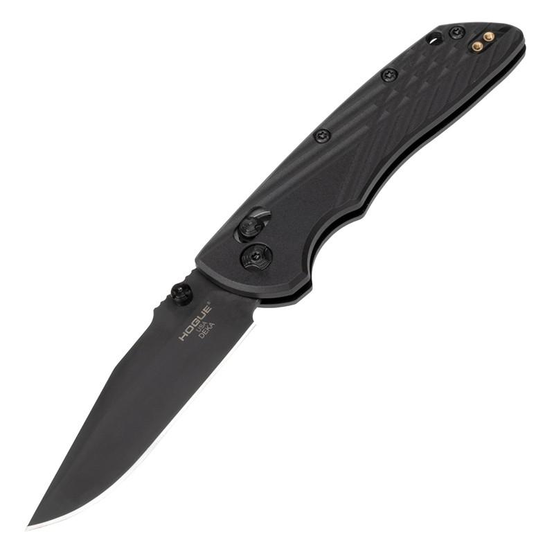 Hogue Deka Manual Folder Knife 3 1/4" Clip Point Blade Black - Precision Shot Firearms