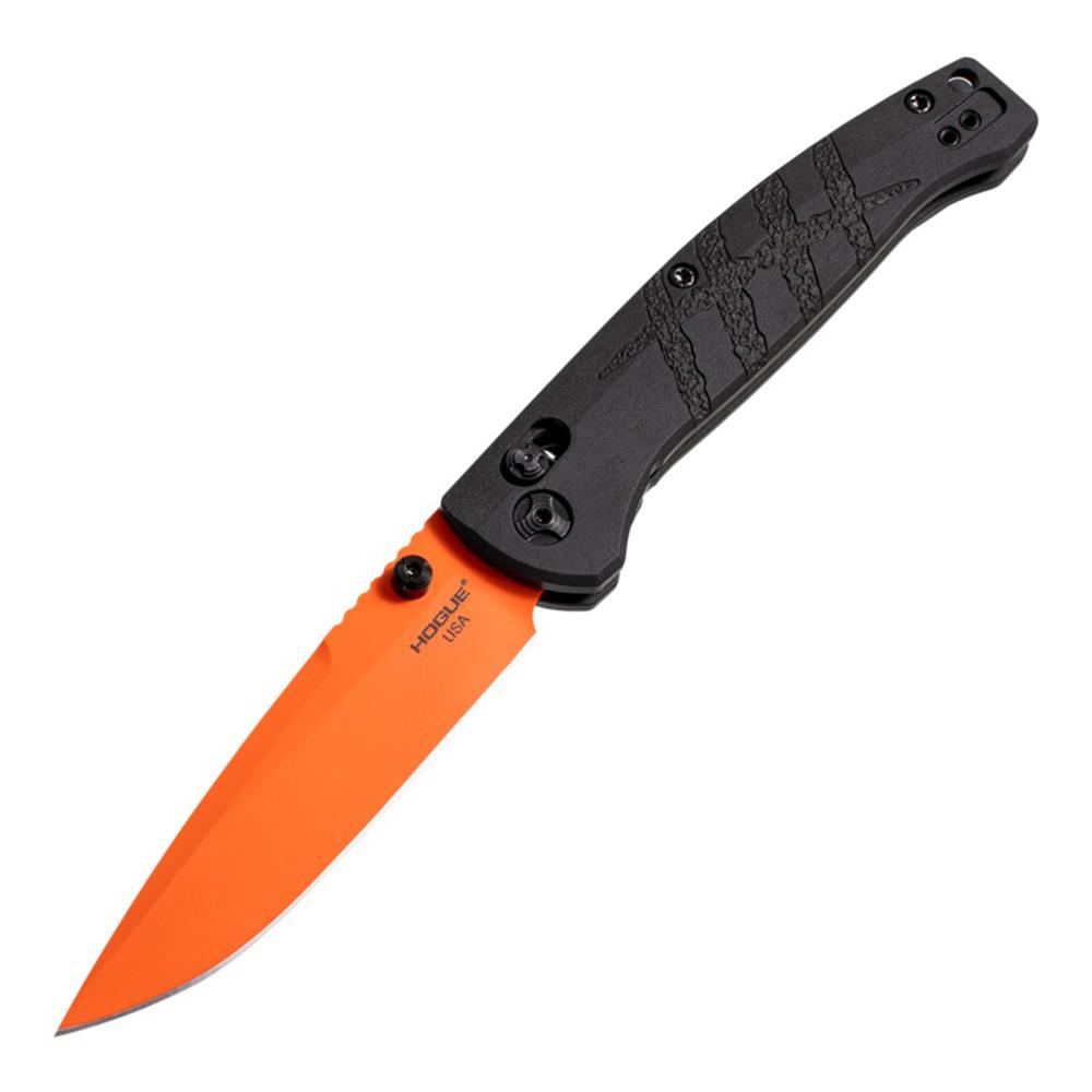 Hogue Mysto Folding Knife 3-2/5" Drop Point Blade Black Orange - Precision Shot Firearms