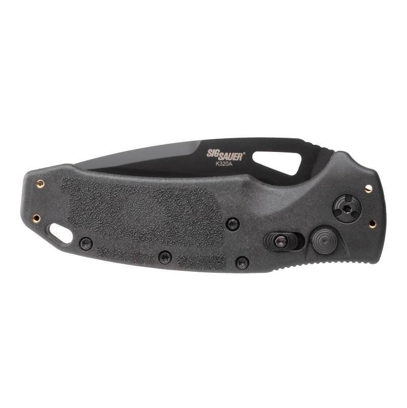 Hogue Sig Sauer K320A Nitron Automatic Folder Knife 3 1/2" Drop Point Blade Black - Precision Shot Firearms