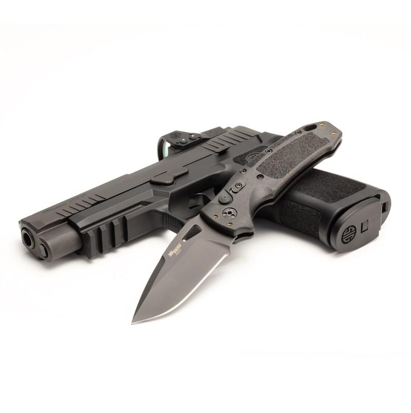Hogue Sig Sauer K320A Nitron Automatic Folder Knife 3 1/2" Drop Point Blade Black - Precision Shot Firearms