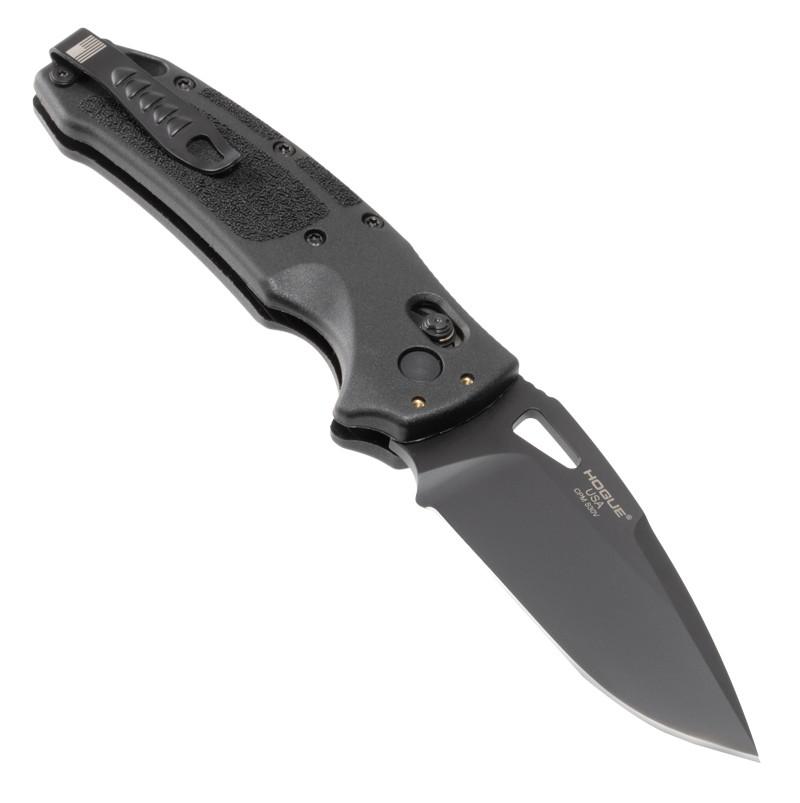 Hogue K320 Nitron Manual Folder 3 1/2" Drop Point Blade Black - Precision Shot Firearms